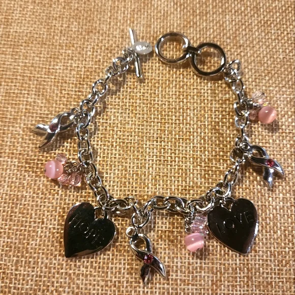 Cookie Lee Women's Official Breast Cancer 🎀 Charm Bracelet ✨️ NWOT - Picture 3 of 10